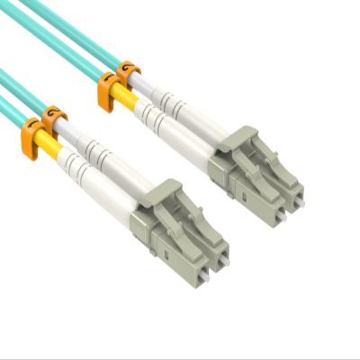 CableLeader 30m OM4 LC to LC UPC Duplex Corning Fiber Optic Cable 10GB Multimode 50/125 LSZH/OFNR Rated, LC-LC Network Cable, Fiber Patch Cable, Aqua