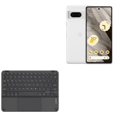 BoxWave Keyboard Compatible with Google Pixel 7 Pro - SlimKeys Bluetooth Keyboard with Trackpad, Portable Slim TouchPad - Jet Black