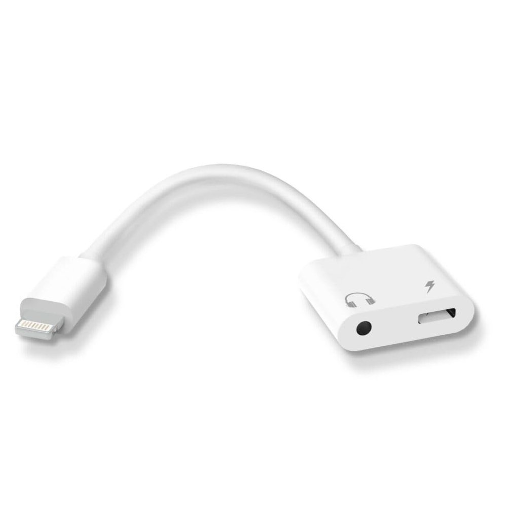 2 in 1 Lightning to Headphone Audio Charger Splitter