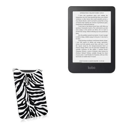 BoxWave Case Compatible with Kobo Clara 2E - Zebra Plush SlipSuit, Animal Print Padded Soft Sleeve