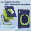 BKOUNCTK for iPad (A16) 11th/10th Generation Case 2025/2022 (11/10.9),Heavy Sturdy Shockproof Kids Case with Screen Protector,Rotating Stand/Pencil Holder/Shoulder Strap - (Navybulue+Lime) view 4