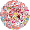 100 Packs Romantic Valentine's Day Stickers Water Bottles Laptop Phone Computer Guitar Skateboard Hydroflasks Love Vinyl Sticker Waterproof Aesthetic Trendy Decals for Kids Teens Girls Adults view 1