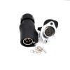 ZBLZGP 30A Heavy Duty LP20 4 Pin Waterproof Connector, 11AWG Industrial Aviation Male Plug, Screw Panel Mount Quick Disconnect Electrical Socket view 3