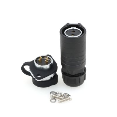 ZBLZGP LP20 Waterproof Electrical 2 Pin Connector Female Plug Male Panel Mount Socket Industrial Bayonet Coupling Solder Cable for Outdoor LED Stage Light