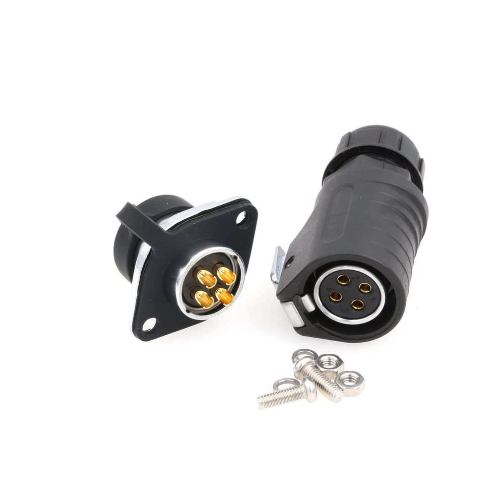 ZBLZGP LP20 4 Pin Industrial Waterproof Connector Female Plug Male Panel Mount Socket Power Solder 30A 11AWG Wire Connector