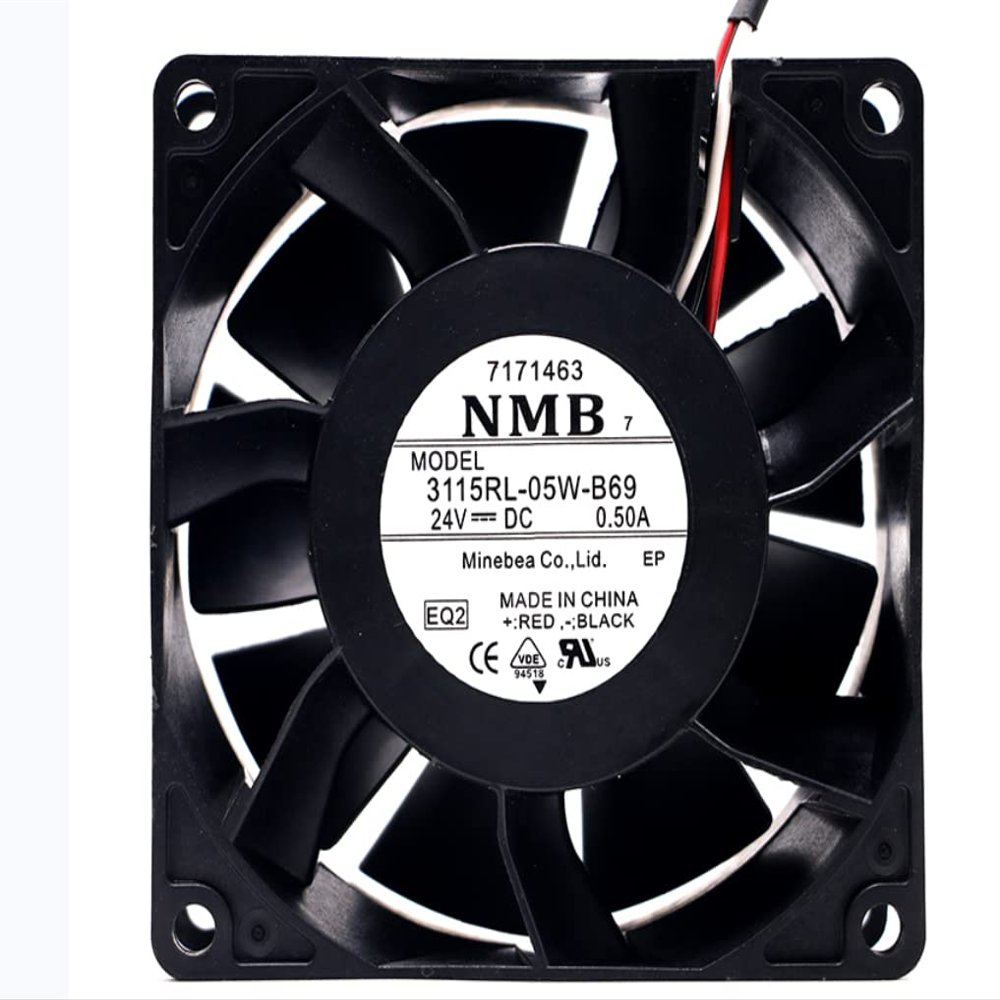 3115RL-05W-B69 24V 0.50A 80X80X38MM 3-Wire Cooling Fan