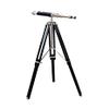 Nautical Brass Chrome/Silver Finish with Wooden Tripod Stand Marine Floor Standing Binocular view 1