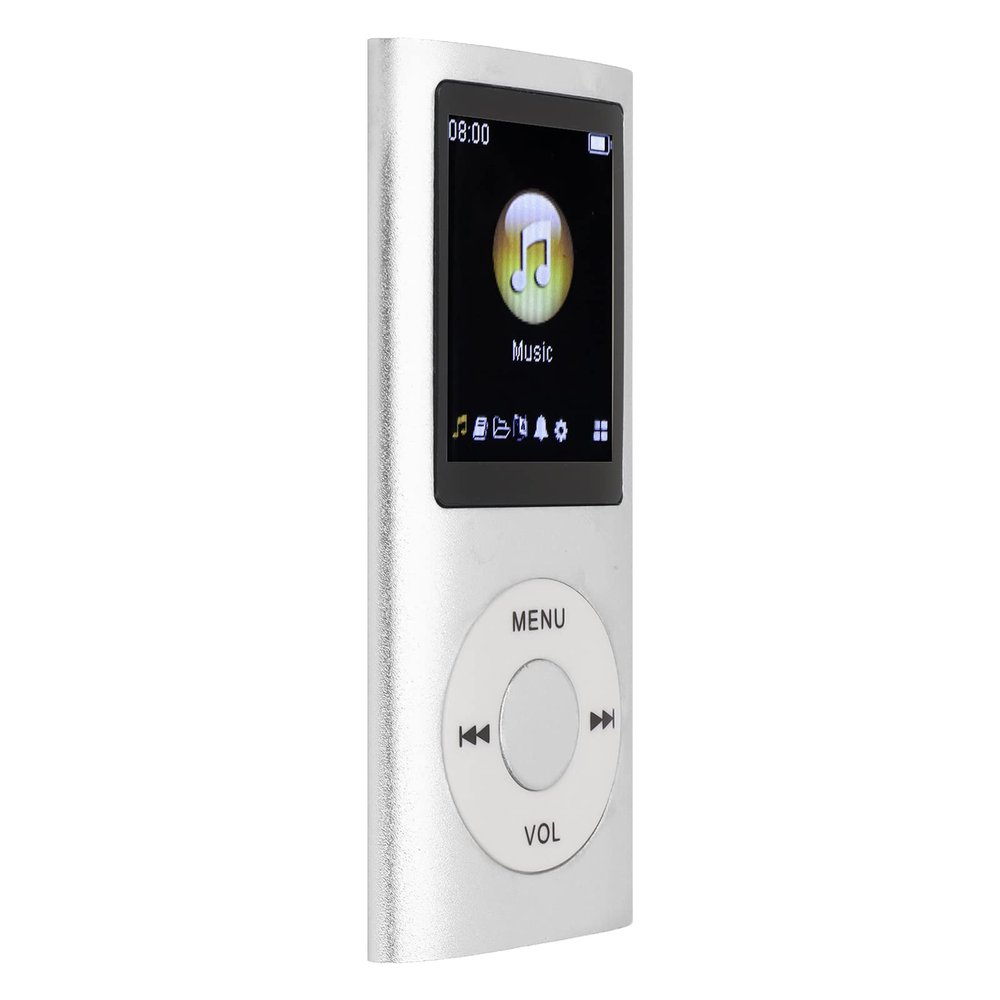 MP3 Music Player, HiFi Lossless Sound Slim MP3 Player with 1.8 Inch LCD Screen, Portable Digital Audio Player, Kids Friends (Silver)
