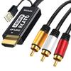 YOTETION RCA to HDMI Cable 3FT, AV to HDMI Adapter, Composite to HDMI, Support 1080P, PAL/NTSC Compatible with WII/WII U/PS one/PS2/PS3/STB/Xbox/VHS/VCR/Blue-Ray DVD ect view 1