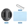 PATIKIL Camera Lens Cap, 2 Pack Center Pinch Front Lens Cover with Cap String/Microfiber Cleaning Cloth for 43mm Thread Universal DSLR Lenses for Nikon, for Fujifilm, for Pentax, for Leica view 3