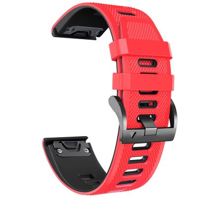 BEDCY 22 26mm Smart Watch Straps for Coros VERTIX 2 Soft Silicone Smartwatch for Garmin Fenix 6 5X 6X Coros Wrist Band Bracelet (Color : Black White, Size : 22mm Width)
