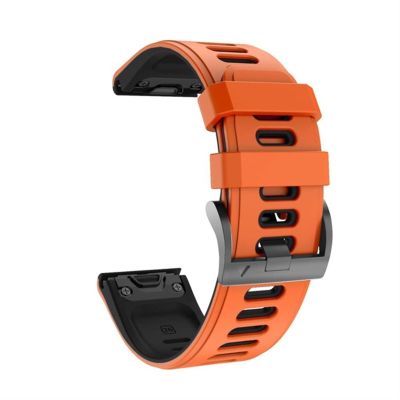 BEDCY 22 26mm Smart Watch Straps for Coros VERTIX 2 Soft Silicone Smartwatch for Garmin Fenix 6 5X 6X Coros Wrist Band Bracelet (Color : Silver Yellow, Size : 22mm Width)