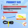 Silicone Zip Ties, 7" Reusable Zip Ties, 20pcs Rubber Cable Ties Straps for Wire Management, Elastic Cable Organizer for Home Office Table Desk Cord Ties(18cm, 20pcs, Red, Yellow, Blue, Green, Orange) view 2
