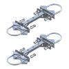 Aimeboost 2 PCS Stainless Steel Mast to Mast Clamp Anti Vibration Antenna Mount [ Without The Pole ] Antenna Mast Clamp V Jaw Bracket Accessories Outdoor Universal Patio Umbrella Mount Holder Attaches view 2