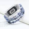 C&L Accessories Compatible with Fitbit Charge 5/Charge 6 Bands, Natural Gemstone Beaded Handmade Adjustable Bracelet Replacement Bands for Women (Sodalite) view 2