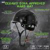AOLAMEGS Construction Hard Hats for Men - ANSI Z89.1 OSHA Approved Safety Helmets, Black Hard Hat, Adjustable Vented Construction Hat with Clear Visor and Chin Strap, High Impact ABS Hardhats view 2