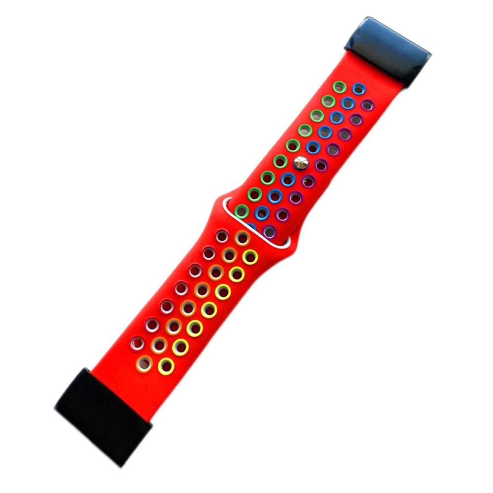 COOVS 22 26mm Silicone Watch Band Easy Quick Fit Strap for Garmin Fenix 7 7X /3HR/Fenix 5X/Fenix 5X Plus/S60/D2/MK1/Fenix 5/Fenix 5 Plus (Color : Red Rainbow, Size : Fenix 5 5Plus)