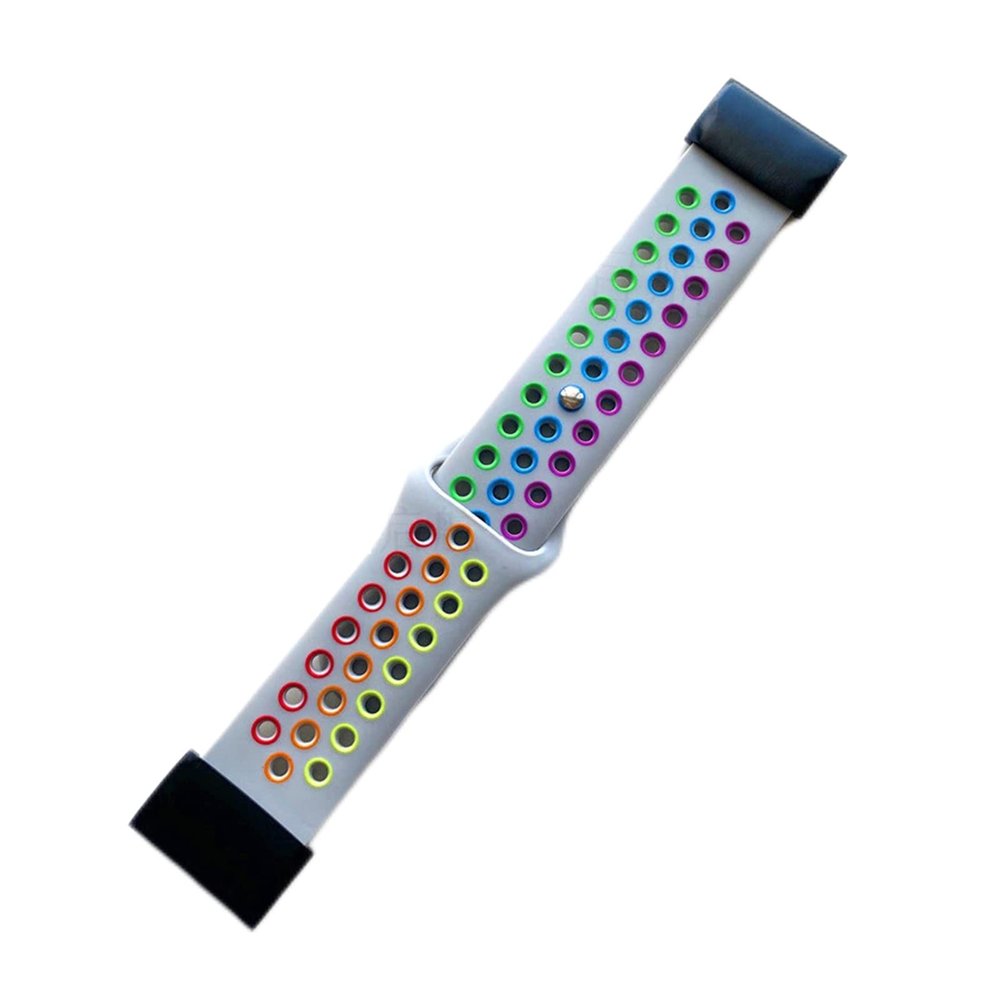 COOVS 22 26mm Silicone Watch Band Easy Quick Fit Strap for Garmin Fenix 7 7X /3HR/Fenix 5X/Fenix 5X Plus/S60/D2/MK1/Fenix 5/Fenix 5 Plus (Color : Gray Rainbow, Size : Fenix 5X 5XPlus)