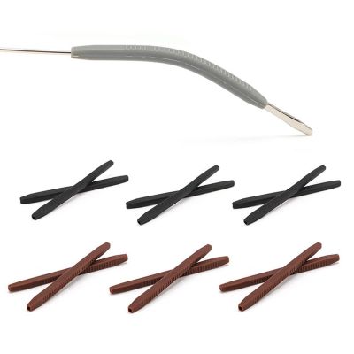 UPIONIC Silicone Glasses End Tip Grips, Anti-Slip Eyeglass Ear Sock Pieces Tube Sleeve, Silicone Elastic Comfort Eyeglasses Retainer For Thin Temples(6 Pairs,Black&Brown)