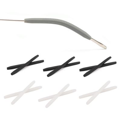 UPIONIC Silicone Glasses End Tip Grips, Anti-Slip Eyeglass Ear Sock Pieces Tube Sleeve, Silicone Elastic Comfort Eyeglasses Retainer For Thin Temples(6 Pairs,Black&White)