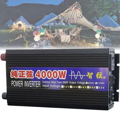 1000W/2000W/3000W/4000W/5000W/6000W/8000W Pure Sine Wave Power Inverter 12V 24V 48V 60V DC to 110V 230V AC Car Plug Inverter Adapter Power Converter with 2 AC Outlets Car Charger,4000W-60Vto220V