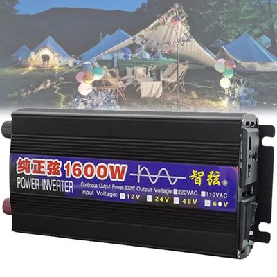 1000W/2000W/3000W/4000W/5000W/6000W/8000W Pure Sine Wave Power Inverter 12V 24V 48V 60V DC to 110V 230V AC Car Plug Inverter Adapter Power Converter with 2 AC Outlets Car Charger,1600W-48Vto110V