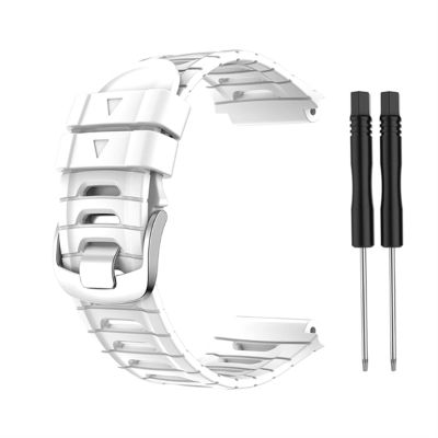 COOVS Colorful Silicone Watch Band for Garmin Forerunner 920XT Strap Replacement Wristband Training Sport Watch Bracelet (Color : White, Size : Forerunner 920XT)