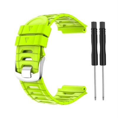 COOVS Colorful Silicone Watch Band for Garmin Forerunner 920XT Strap Replacement Wristband Training Sport Watch Bracelet (Color : Green, Size : Forerunner 920XT)