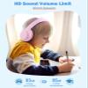 Nabevi Kids Headphones, Over-Ear Headphones Bluetooth Wireless Kids with Mic, 85/93dB Volume Limited, Stereo Sound, Wired Inline AUX Cord Headphones for Children Boy Girl Teens, Pink view 4