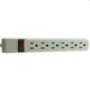 Cable Central LLC Surge Protector, Flat Rotating Plug, 6 Outlet, Gray Horizontal Outlets, Plastic, Power Cord 10 Feet view 1