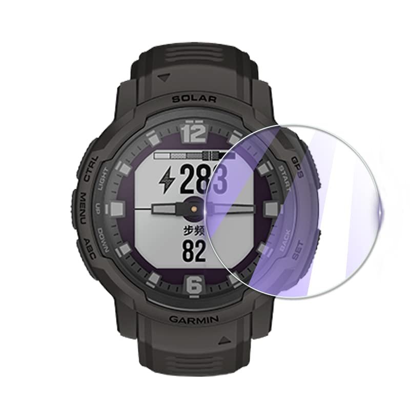 (3Pack) Screen Protector Compatible For Garmin Instinct Crossover Smart Watch Clear/Anti Purple Light 2.5D Slim 9H Tempered Glass Film (Purple Light Glass,Instinct Crossover)