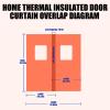 Home Thermal Insulated Door Curtain Winter thick cotton door curtains, household shopping malls supermarket cold storage insulation partition curtains 100cm*200cm39.37x78.74in brownwithwindow view 4
