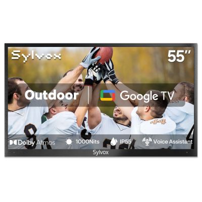 SYLVOX 55'' Outdoor Smart TV 4K UHD Waterproof TV 1000NIT High Bright, Android 11.0 Support Download APP ARC & CEC, Suitable for Outdoor Use(Deckpro Series)