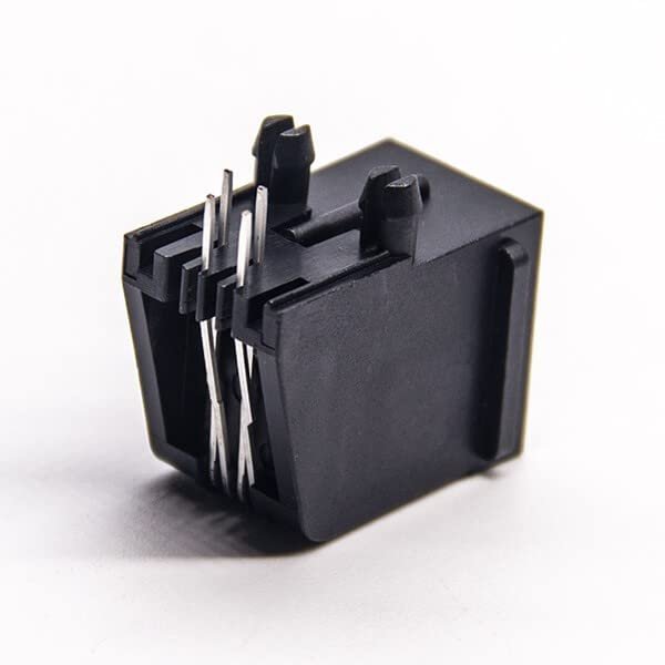 30PCS RJ11 Socket 2P2C Unshielded Connector Through Hole Black Shell