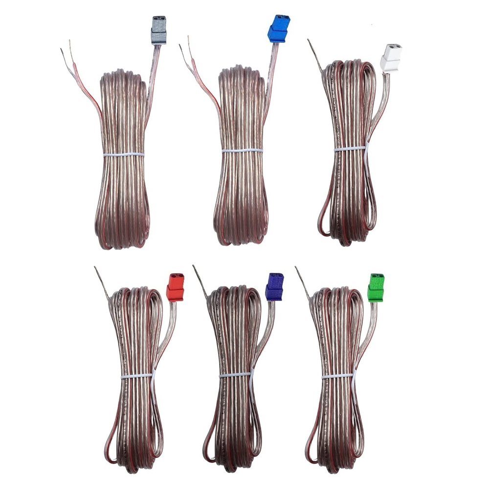 6X 2 Pin Speaker Cables Sound Wires Cords Red Gray Compatible with Sony Home Cinema Theater