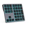 Doohoeek Bluetooth & 2.4G USB Wireless Numeric Keypad for Laptops, PC Computers Macbooks & Tablets, Dual Mode Number pad 34 Keys with 7-Color Backlit for Windows, MacOS & iOS, Gray view 1
