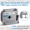 21 White + 5 Color Compatible with Brother PTouch Label Maker Tape Refill 12mm 0.47 M Tape M-K231 M-K231S M231 MK231 M-231 for Brother PTouch PTM95 PT-65 PT-70 PT-70bm PT-45 More view 4