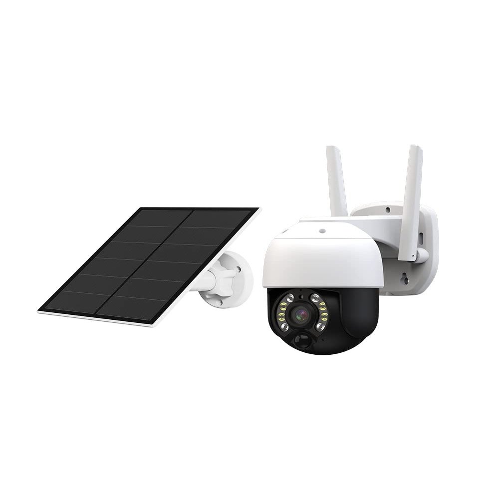 LOYALTY-SECU Low Power Solar Powered Wireless WiFi PIR 4X PTZ 3MP Security Camera Outdoor