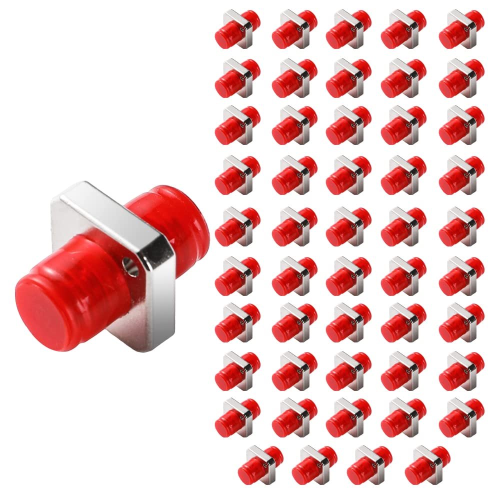 GwliUni 50 Pcs FC to FC Coupler Fiber Optic Adapter, Simplex Connecting Converter Square Type