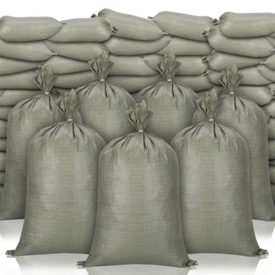 Nuenen 200 Pcs Empty Sandbags Heavy Duty Sand Bags with Ties Woven Polypropylene Sand Bags Bulk for Flooding 16 x 26 Inches Sandbag Flood Protection for Emergency Hurricane Supplies(Green)