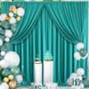 10 ft x 10 ft Wrinkle Free Turquoise Backdrop Curtain for Parties, Thick Polyester Teal Photo Backdrop Drapes,2 Panels 5ft x 10ft for Baby Shower Wedding Engagement Birthday Mermaid Party view 4