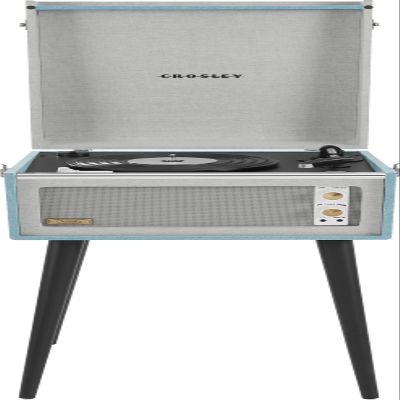 Crosley CR6233F-TN Dansette Bermuda Bluetooth in/Out Portable Vinyl Record Player Turntable with Aux-in, Tourmaline