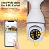 ORLMA Light Bulb Security Camera/360 Degree E27 Camera Outdoor Home Surveillance Cameras System with Human Motion Detection and Alarm/Two-Way Audio (White-2pc) (1080p) view 4