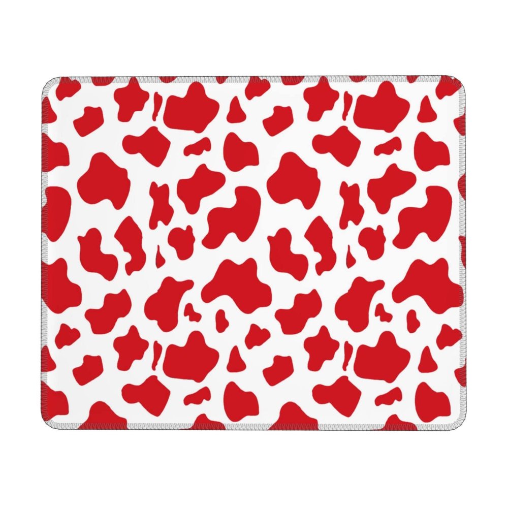 Cow Printed Square Mousepads Womens Mouse Pad Non-Slip Rubber Base Cute Gaming Mousepad 7.9 x 9.5 in