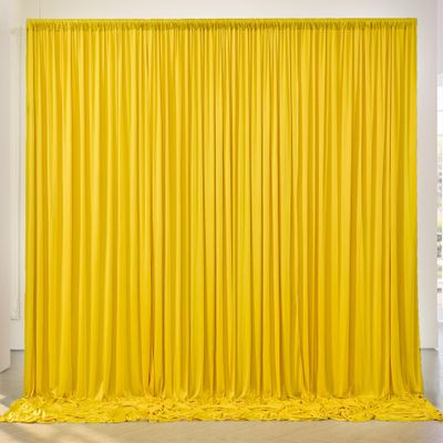 10x8ft Wrinkle Free Yellow Backdrop Curtain Panels, Thick Polyester Lemon Yellow Backdrop Drapes for Wedding Birthday Party Background Baby Shower