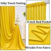 10x8ft Wrinkle Free Yellow Backdrop Curtain Panels, Thick Polyester Lemon Yellow Backdrop Drapes for Wedding Birthday Party Background Baby Shower view 2