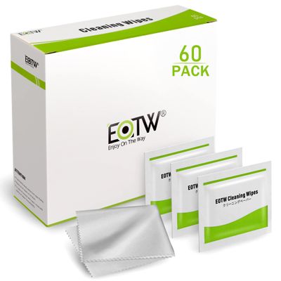 Screen Wipes Individually Wrapped, EOTW Pre-moistened Computer Phone Lens Cleaning Wipes for iPhone iPad Tablet PC Computer LED Screen, Pack of 60