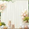 10ft x 8ft Ivory Backdrop Curtain for Parties, Polyester Photo Backdrop Drapes for Wedding Birthday Baby Shower Party Photography Background Home Decor view 1