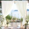 10ft x 8ft Ivory Backdrop Curtain for Parties, Polyester Photo Backdrop Drapes for Wedding Birthday Baby Shower Party Photography Background Home Decor view 3
