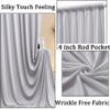 20ft x 10ft Wrinkle Free Silver Backdrop Curtain for Parties, Thick Polyester Backdrop Drapes for Wedding Space Birthday Party Background Baby Shower Decor view 2